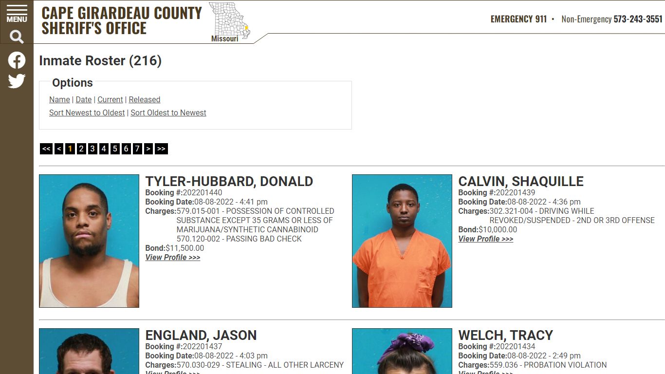 Inmate Roster - Cape Girardeau County, Missouri Sheriff's ...