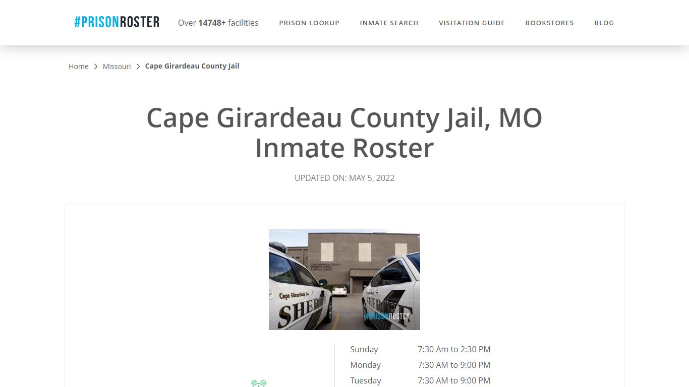 Cape Girardeau County Jail, MO Inmate Roster